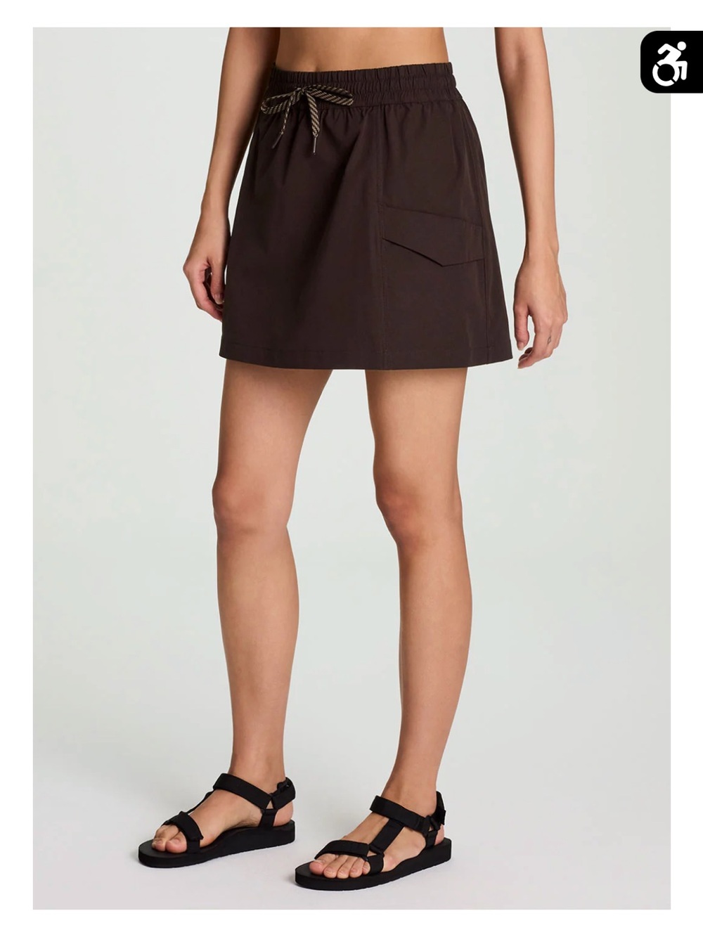 NWT Avalanche Brown Drawstring Pocket Skort size L
